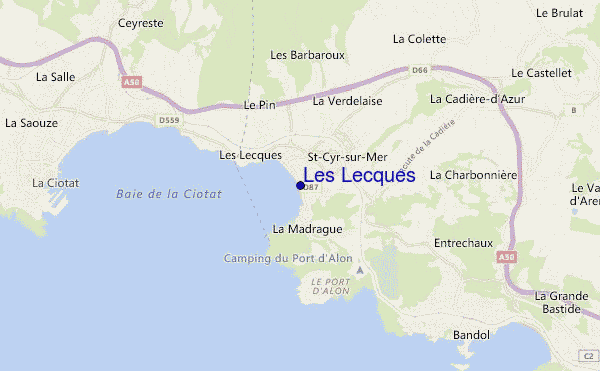 mappa di localizzazione di Les Lecques