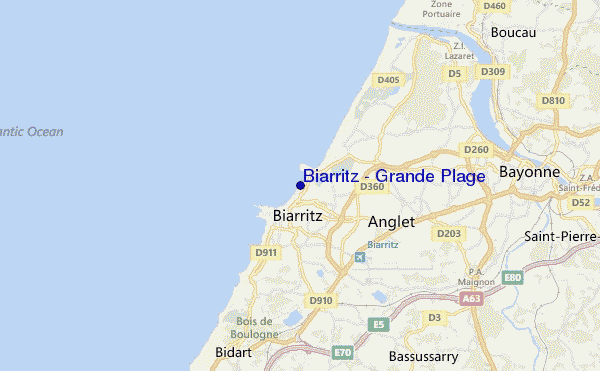 mappa di localizzazione di Biarritz - Grande Plage