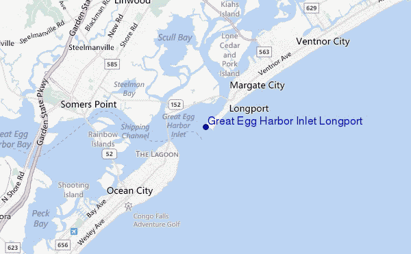 mappa di localizzazione di Great Egg Harbor Inlet Longport