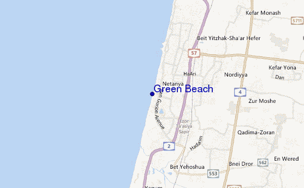 mappa di localizzazione di Green Beach