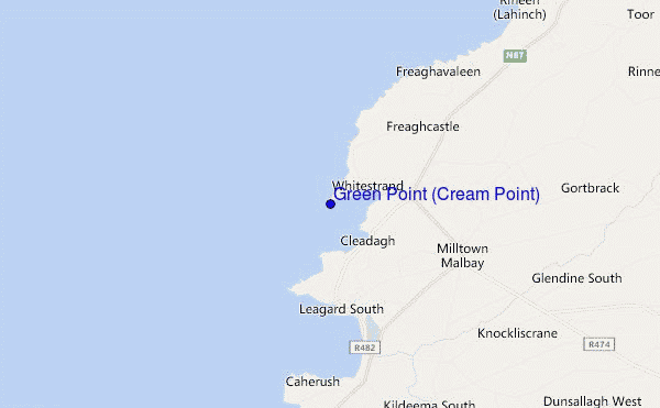 mappa di localizzazione di Green Point (Cream Point)