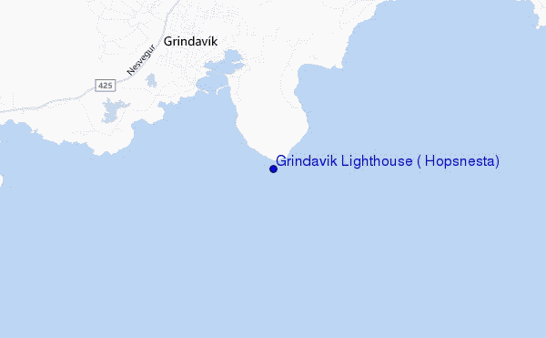 mappa di localizzazione di Grindavik Lighthouse ( Hopsnesta)