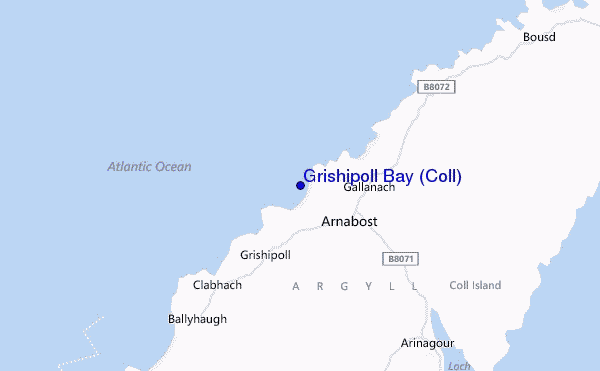 mappa di localizzazione di Grishipoll Bay (Coll)