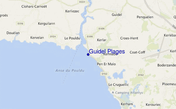 mappa di localizzazione di Guidel Plages