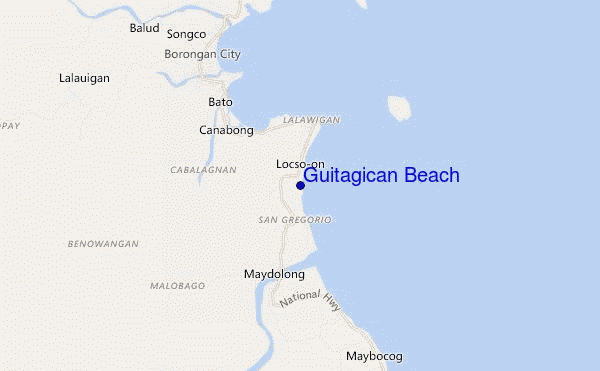 mappa di localizzazione di Guitagican Beach