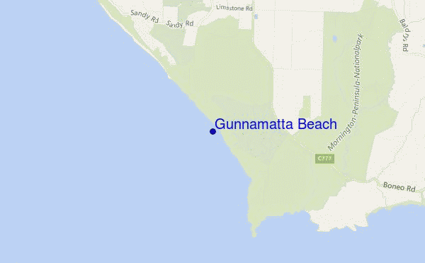mappa di localizzazione di Gunnamatta Beach