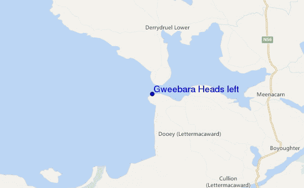 mappa di localizzazione di Gweebara Heads left