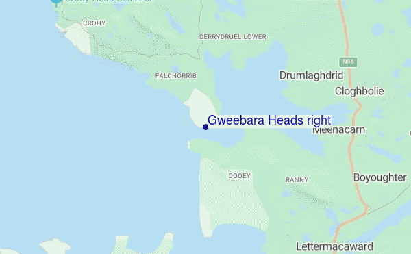 mappa di localizzazione di Gweebara Heads right