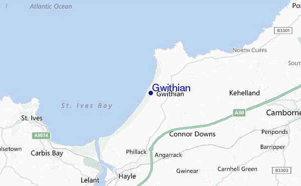 mappa di localizzazione di Gwithian