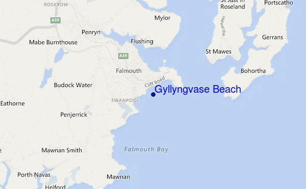 mappa di localizzazione di Gyllyngvase Beach