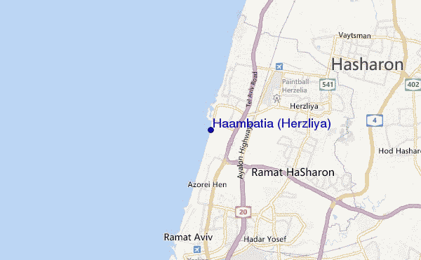 mappa di localizzazione di Haambatia (Herzliya)