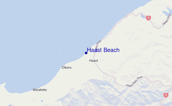 Haast Beach Location Map