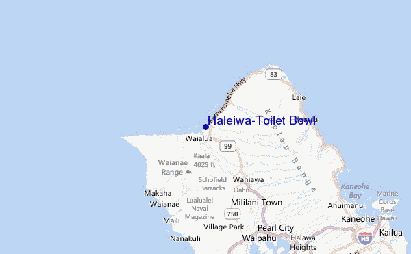 Haleiwa/Toilet Bowl Location Map