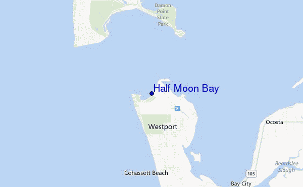 mappa di localizzazione di Half Moon Bay