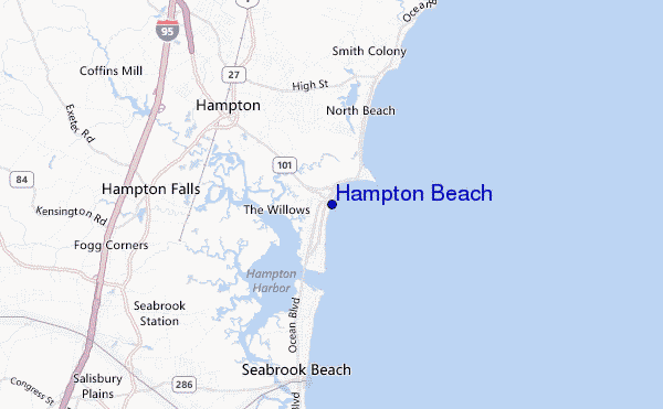 mappa di localizzazione di Hampton Beach