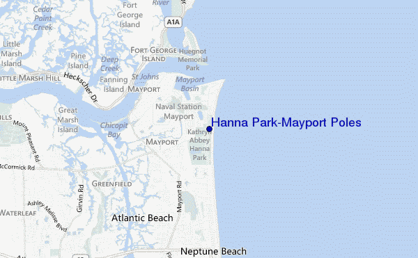 mappa di localizzazione di Hanna Park/Mayport Poles