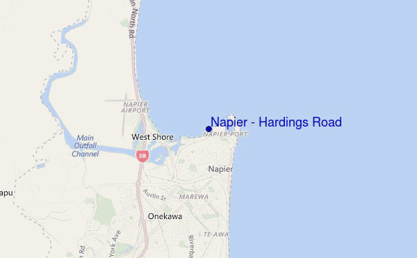 mappa di localizzazione di Napier - Hardings Road
