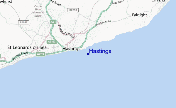 mappa di localizzazione di Hastings