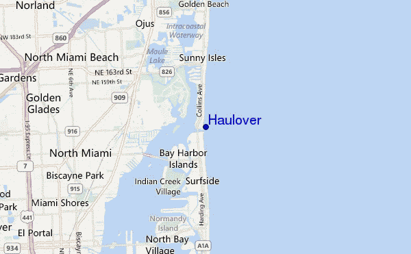 mappa di localizzazione di Haulover