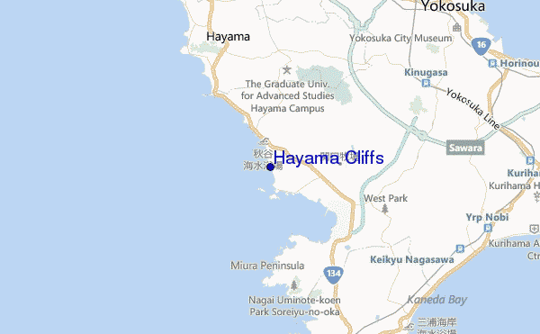 mappa di localizzazione di Hayama Cliffs