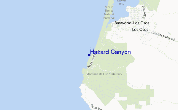 mappa di localizzazione di Hazard Canyon