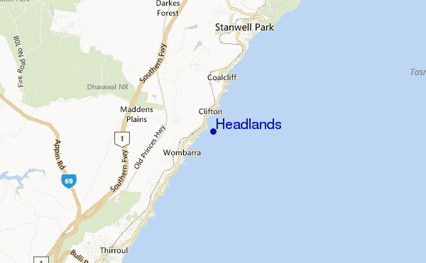 mappa di localizzazione di Headlands