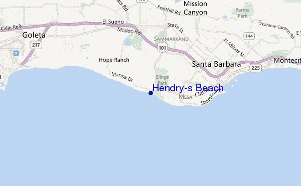 mappa di localizzazione di Hendry's Beach