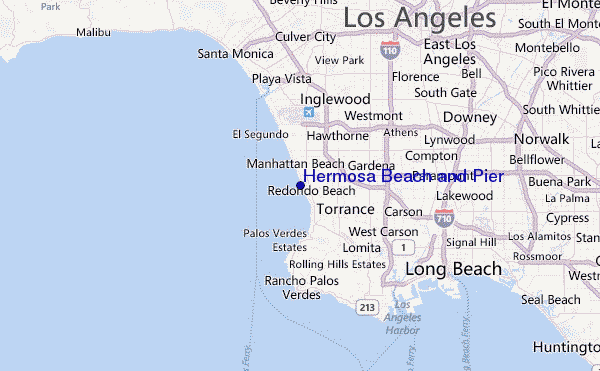 Hermosa Beach and Pier Location Map