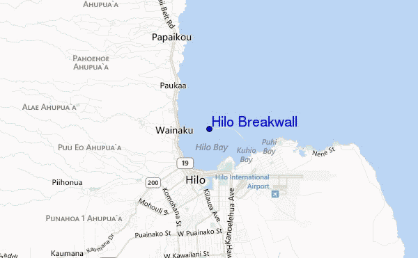 mappa di localizzazione di Hilo Breakwall