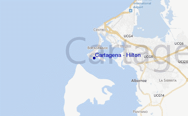 mappa di localizzazione di Cartagena - Hilton