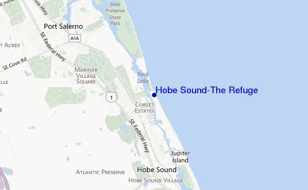 mappa di localizzazione di Hobe Sound/The Refuge