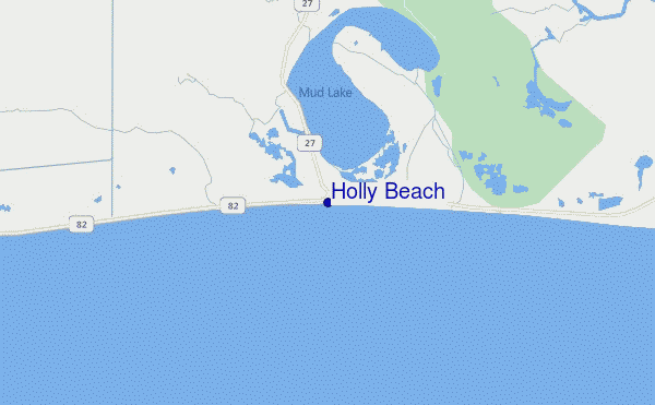 mappa di localizzazione di Holly Beach
