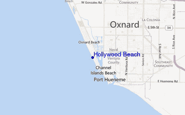 mappa di localizzazione di Hollywood Beach