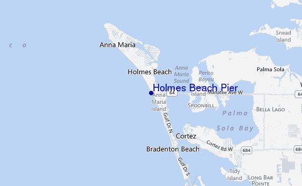 mappa di localizzazione di Holmes Beach Pier