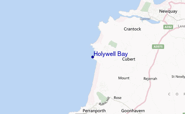 mappa di localizzazione di Holywell Bay