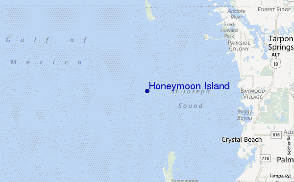 mappa di localizzazione di Honeymoon Island