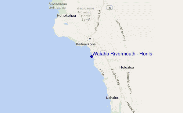 mappa di localizzazione di Waiaha Rivermouth / Honls