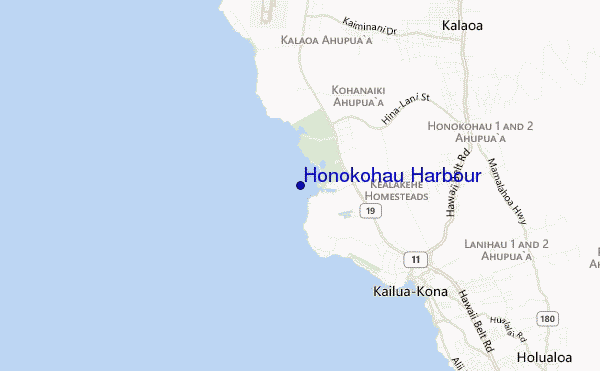 mappa di localizzazione di Honokohau Harbour