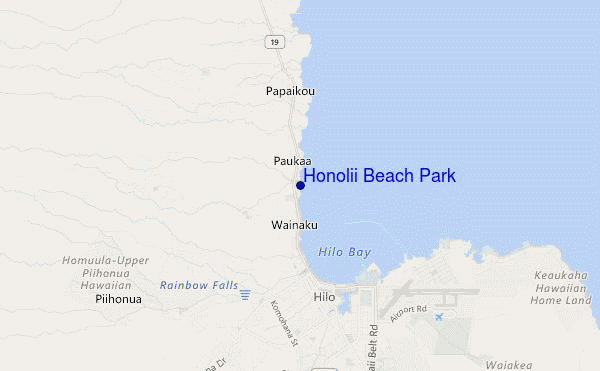 mappa di localizzazione di Honolii Beach Park