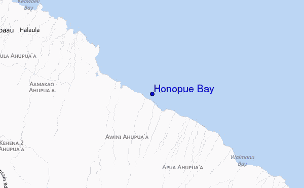 mappa di localizzazione di Honopue Bay