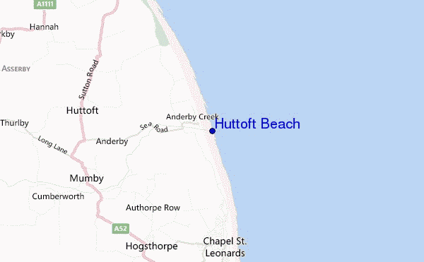 mappa di localizzazione di Huttoft Beach