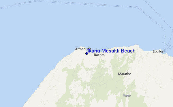 mappa di localizzazione di Ikaria Mesakti Beach