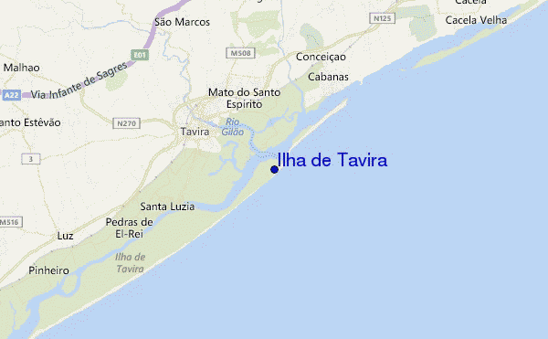 mappa di localizzazione di Ilha de Tavira