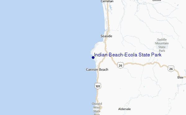 Indian Beach/Ecola State Park Location Map