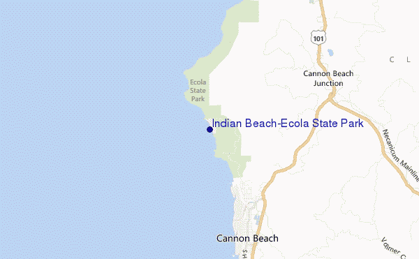 mappa di localizzazione di Indian Beach/Ecola State Park