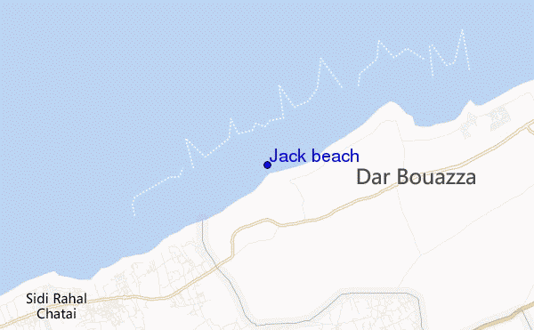 mappa di localizzazione di Jack beach