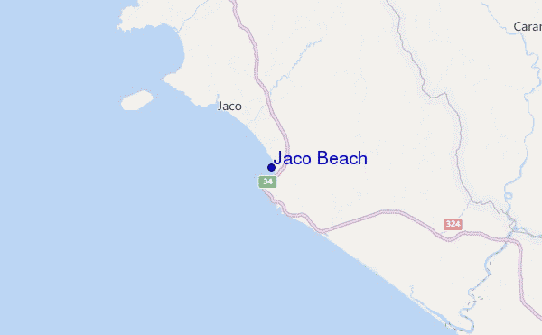 mappa di localizzazione di Jaco Beach