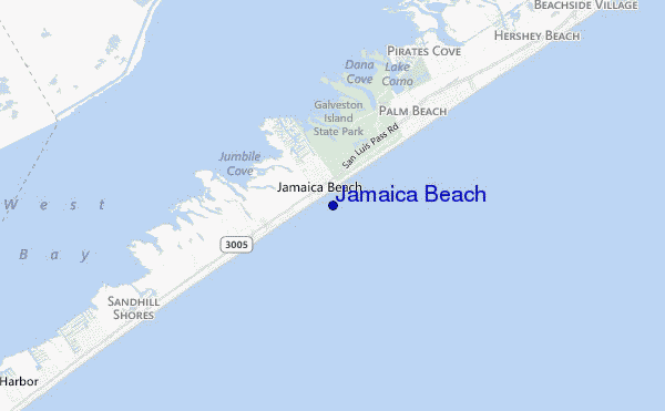 mappa di localizzazione di Jamaica Beach