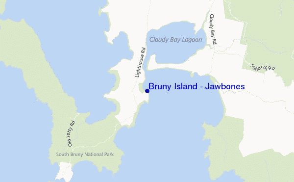 mappa di localizzazione di Bruny Island - Jawbones