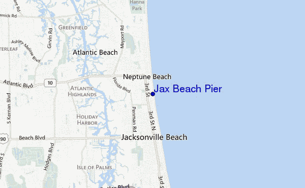 mappa di localizzazione di Jax Beach Pier